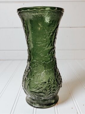 Vintage Emerald Hoosier Green Leaf Vase | Floral Vase
